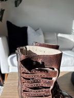 STEVEN BAKER Freebird Heals Boots Zip Belted Shoes Studs Rivets (org $350)