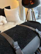 COACH Designer Duffle Gym Travel Bag Pebble Leather Navy Leather Sued (org $795)