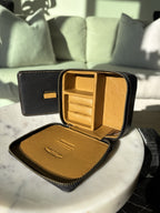 COACH Zipped Around Jewelry Leather Case Box Organizer Black (org $195)
