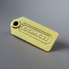 COACH 2001 Metal Hangtag Charm Gold Plated Replacement hang Tag Bag Keychain New