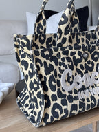 COACH Cargo Tote 26 Leopard Print Cotton Canvas Crossbody Bag CP769 (org $395)