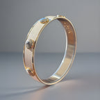 COACH 2005 White Enamel Gold Tone Stud Bangle Bracelet Vintage Classic Logo
