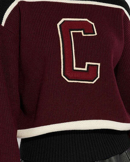 COACH Retro-Inspired Cheerleader Top Wool Knit Varsity Stripes Letterman ($450)