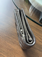 CHANEL Metallic Two Fold Wallet Leather Made France Authentic T16591 (org $1550)