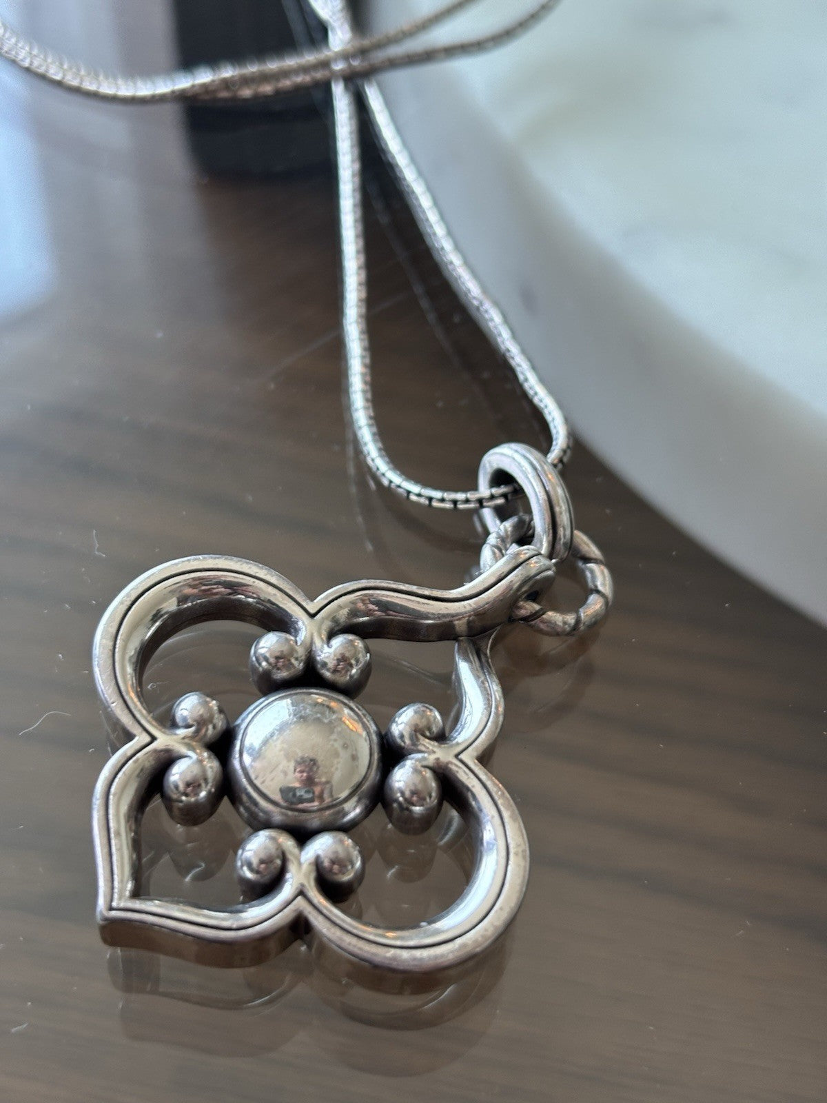 BRIGHTON “Toledo” Convertible Long Silver Crystal Adjustable Pendant Necklace