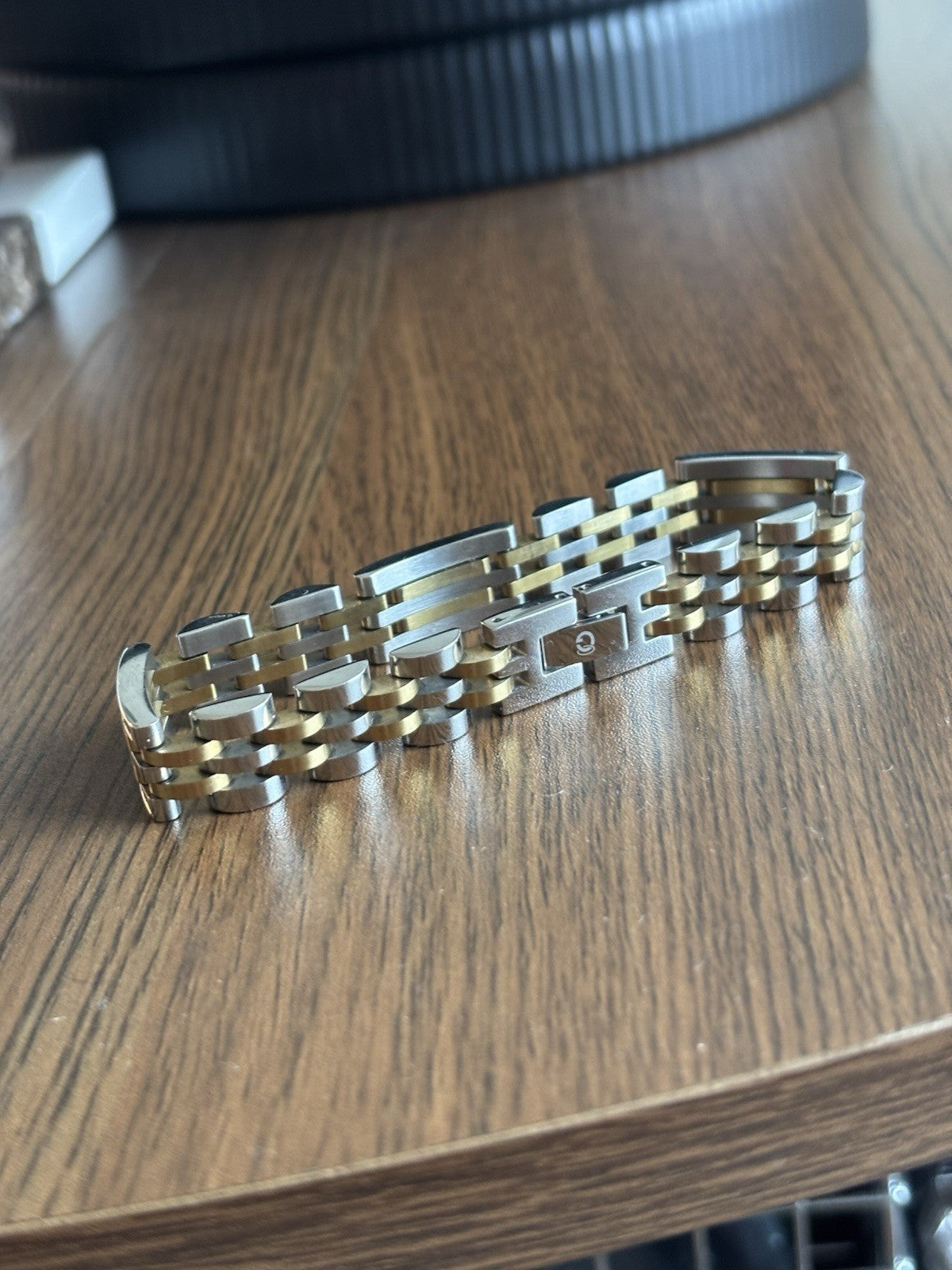 DIAMOND Link Gold Silver Men Bracelet (1/2 ct. t.w.) Stainless Steel (org $650)