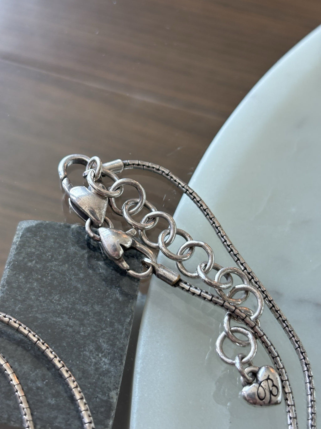 BRIGHTON “Toledo” Convertible Long Silver Crystal Adjustable Pendant Necklace