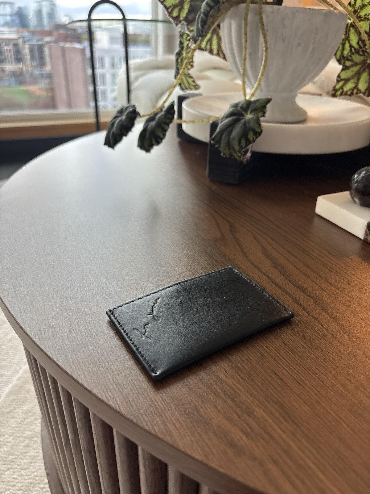 SAINT LAURENT Designer YSL Black Minimalist Cow Leather Case/Credit Card Holder