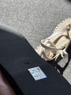 NEW Designer COACH Gracey Leather Studs Sandals w/ Jute Rope Size 7.5 (org $225)