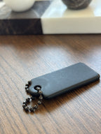 COACH Designer Metal Hanging Bag Charm Fob Black / Gunmetal Hardware Bead Chain