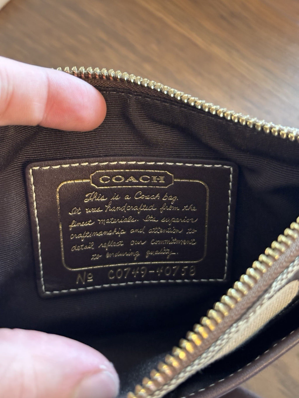 COACH Signature Jacquard Canvas Leather Trim Messenger Crossbody Bag Brown/Beige