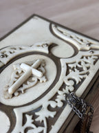 Antique 1875 Czech Bohemian Catholic Prayer Book  Hardcover Leather Brass Clasp