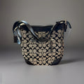 COACH Vintage Bucket Bag Handbag Black Leather Canvas Adjusting Strap (org $350)