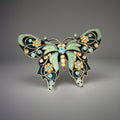 NEW Nina Ricci For Avon Butterfly Brooch - 1980s Vintage Enamel filigree W/ Box
