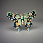 NEW Nina Ricci For Avon Butterfly Brooch - 1980s Vintage Enamel filigree W/ Box