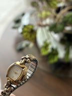 1943 ELGIN Vintage Watch Art Deco Women Manual Mechanical Sculpted Gold Bracelet