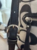 Designer COACH Brand Daisy Outline Signature Mia Crossbody F23940 Silver/Black