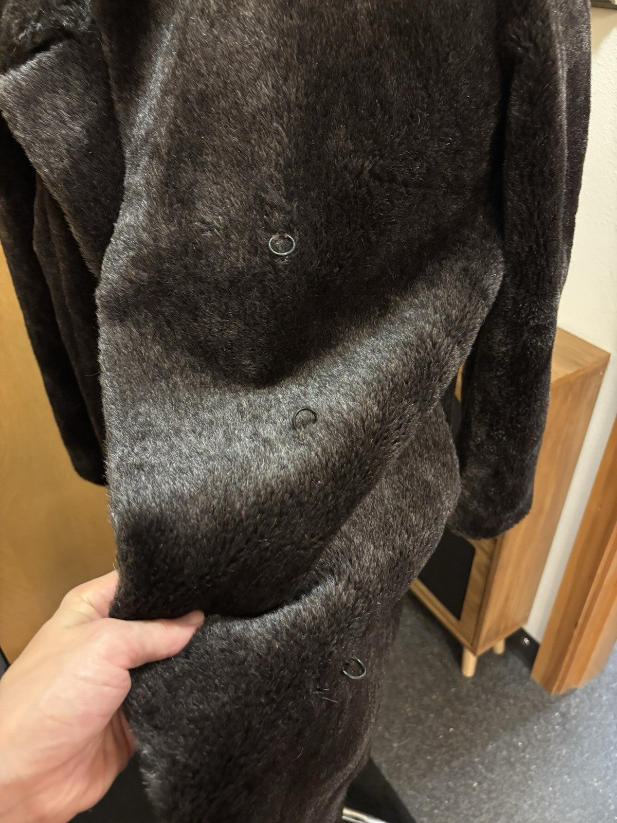 PETER HAHN 1990’s Llama Alpaca Brown Fur Coat Long Jacket Vintage (org $1300)