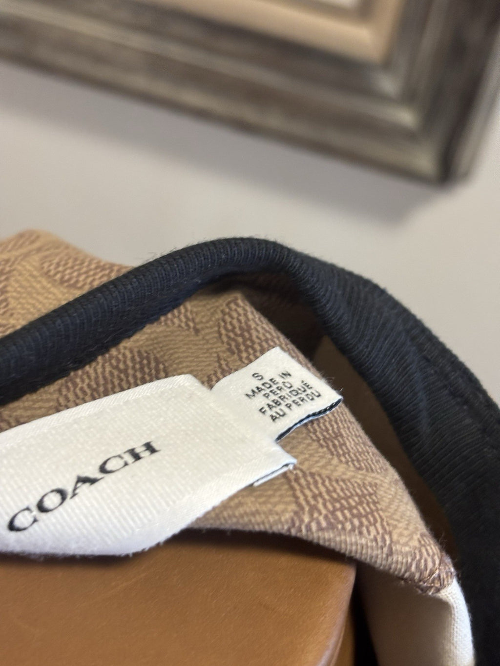 COACH Essential T-Shirt Tan/Khaki Signature Monogram Logo C5763 Small (org $150)