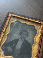 1850s Antique Victorian Gentleman Portrait Union Civil War Daguerreotype Photo