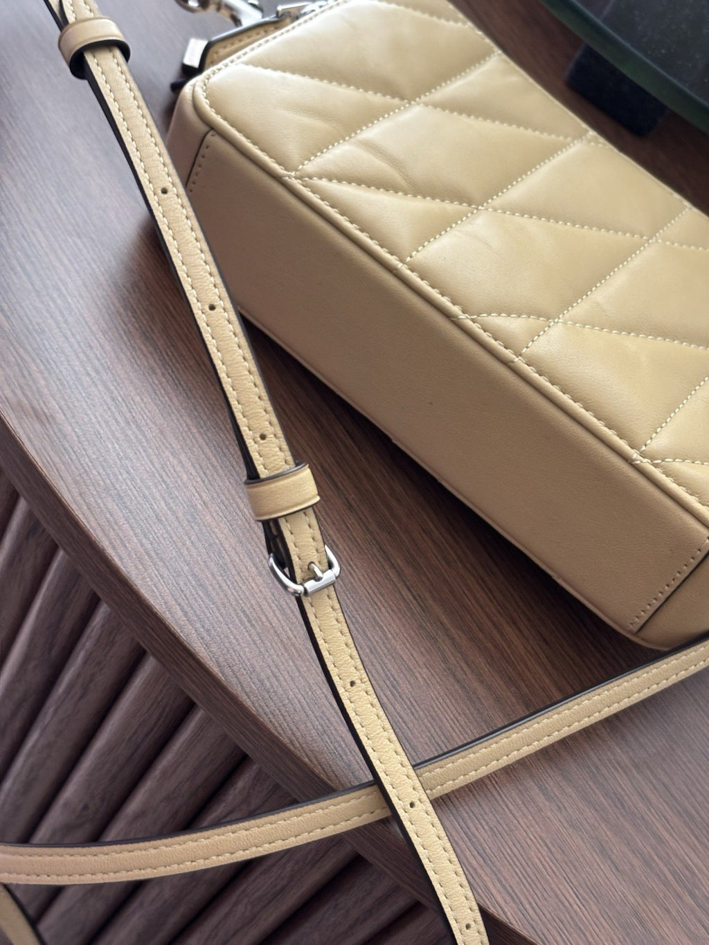 COACH Quilted Pillow Leather Crossbody Wristlet Kira Bag Hay/Yellow (Org $295)