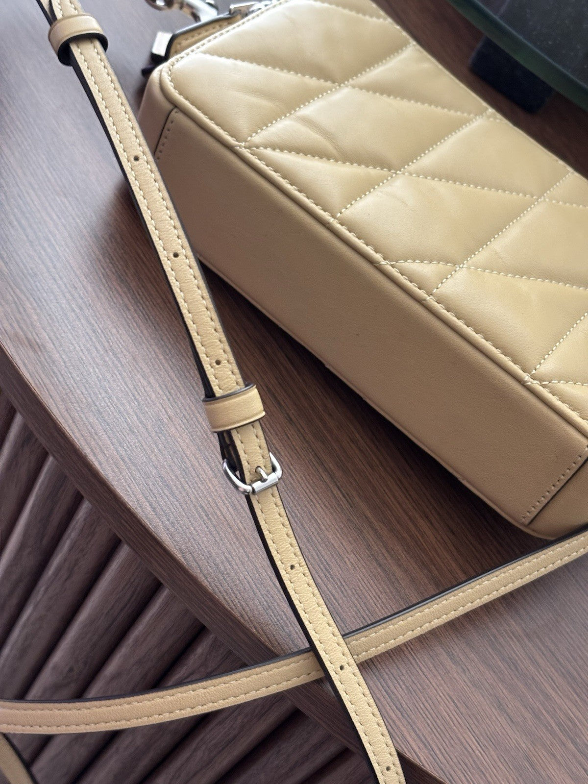 COACH Quilted Pillow Leather Crossbody Wristlet Kira Bag Hay/Yellow (Org $295)