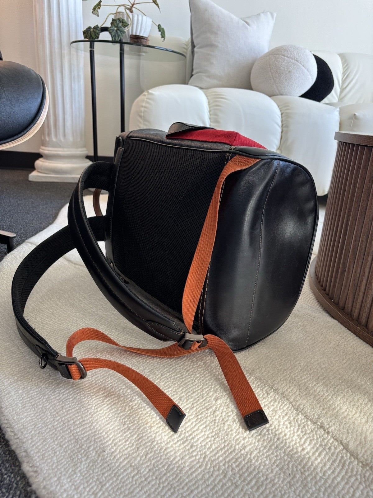 Designer COACH Rivington Backpack Rucksack Signature Leather Red/ Blk (org $595)