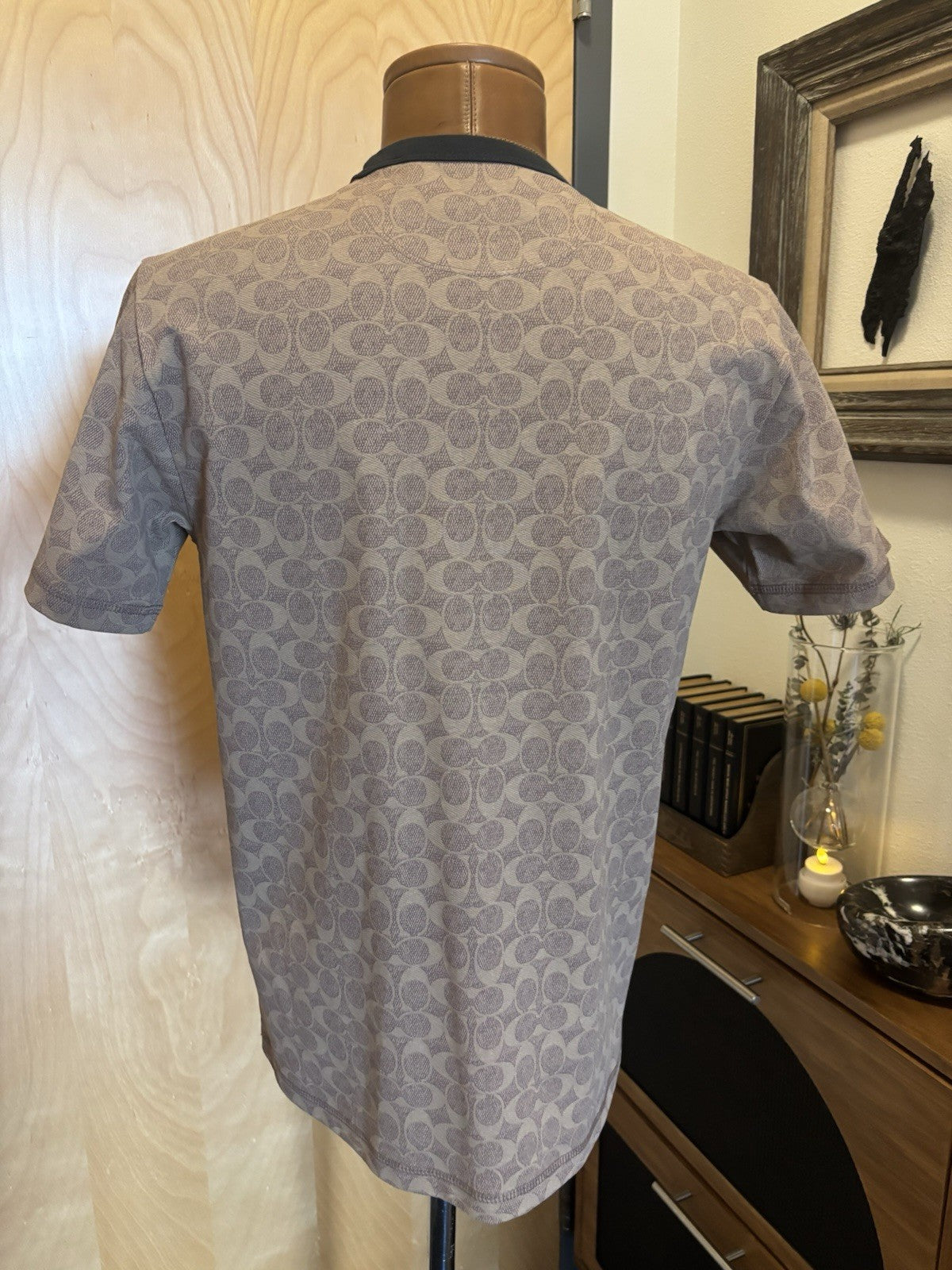 COACH Essential T-Shirt Tan/Khaki Signature Monogram Logo C5763 Small (org $150)