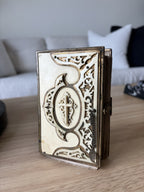 Antique 1875 Czech Bohemian Catholic Prayer Book  Hardcover Leather Brass Clasp