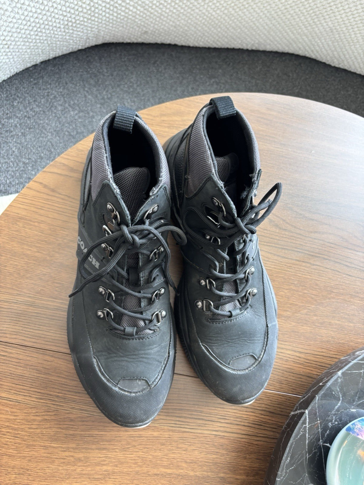 Designer COACH Men CitySole Hiker Boots Sneaker Shoe Blk/grey 10.5D  (org $295)