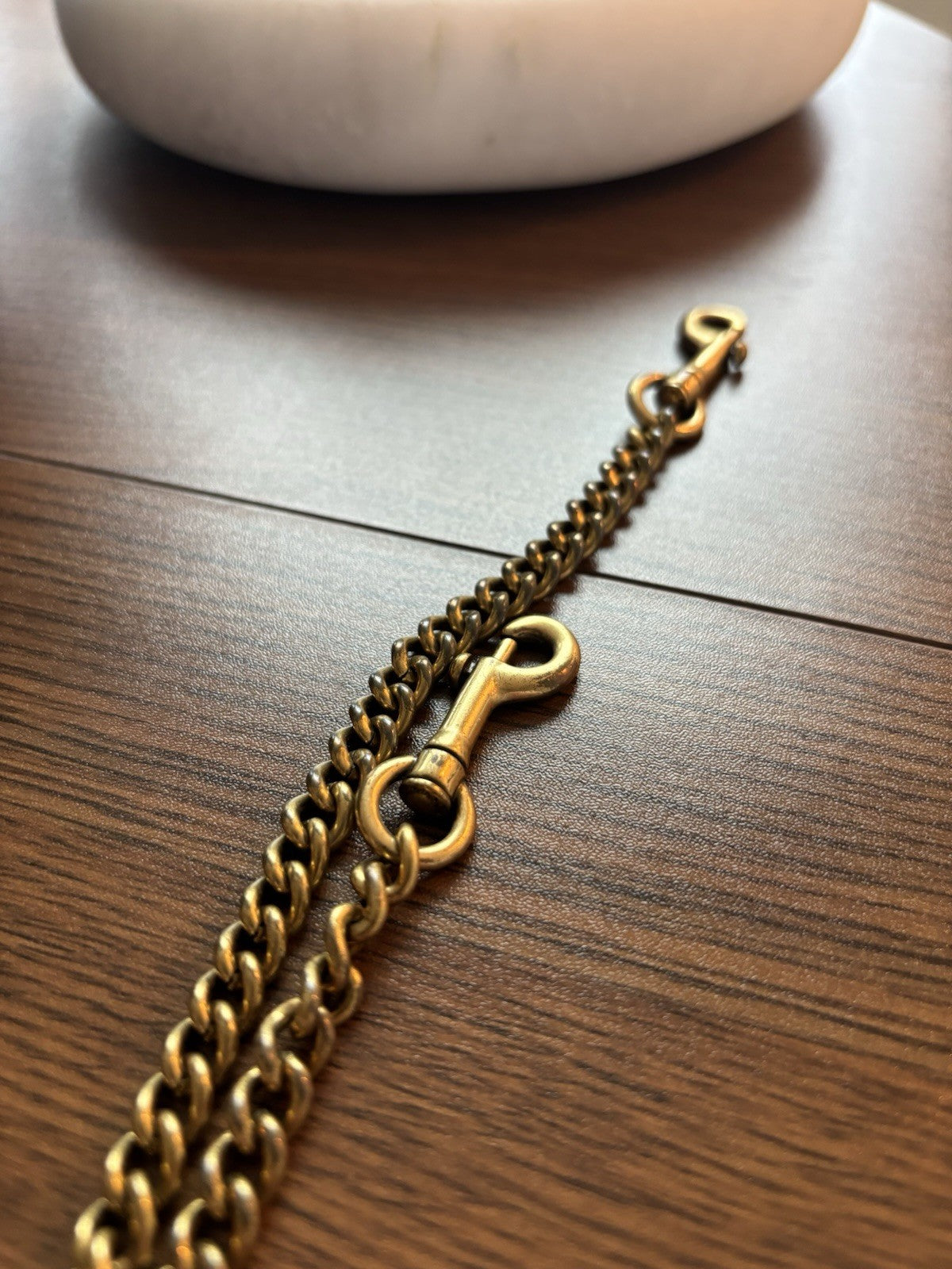 COACH Designer Bag Chain Strap Gold/Antique Brass Metal w/ Leash Clip (org $150)