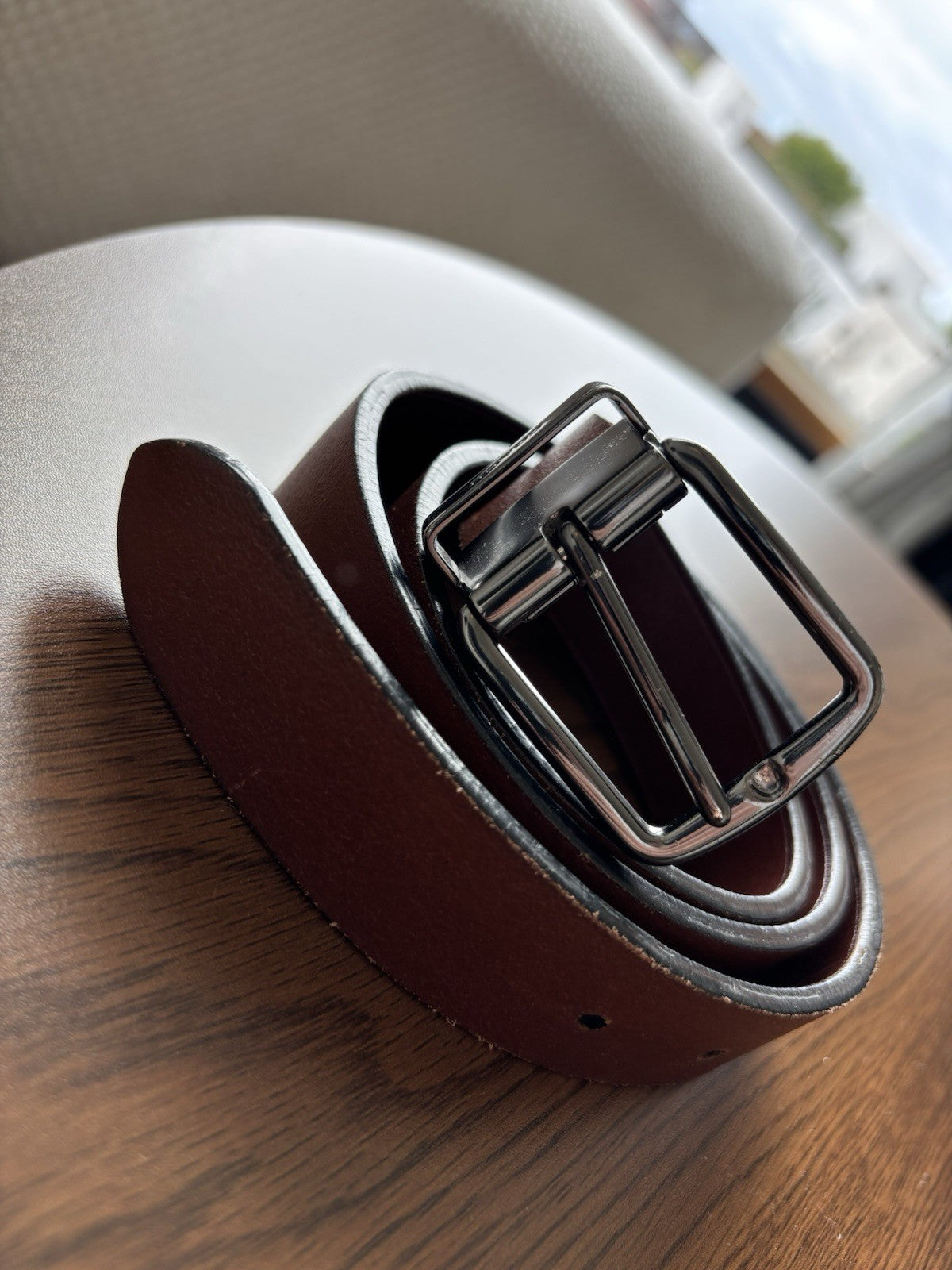 Designer COACH Belt Gun Metal Buckle Mahogany Brown Leather Cut Fit (org $175) ￼