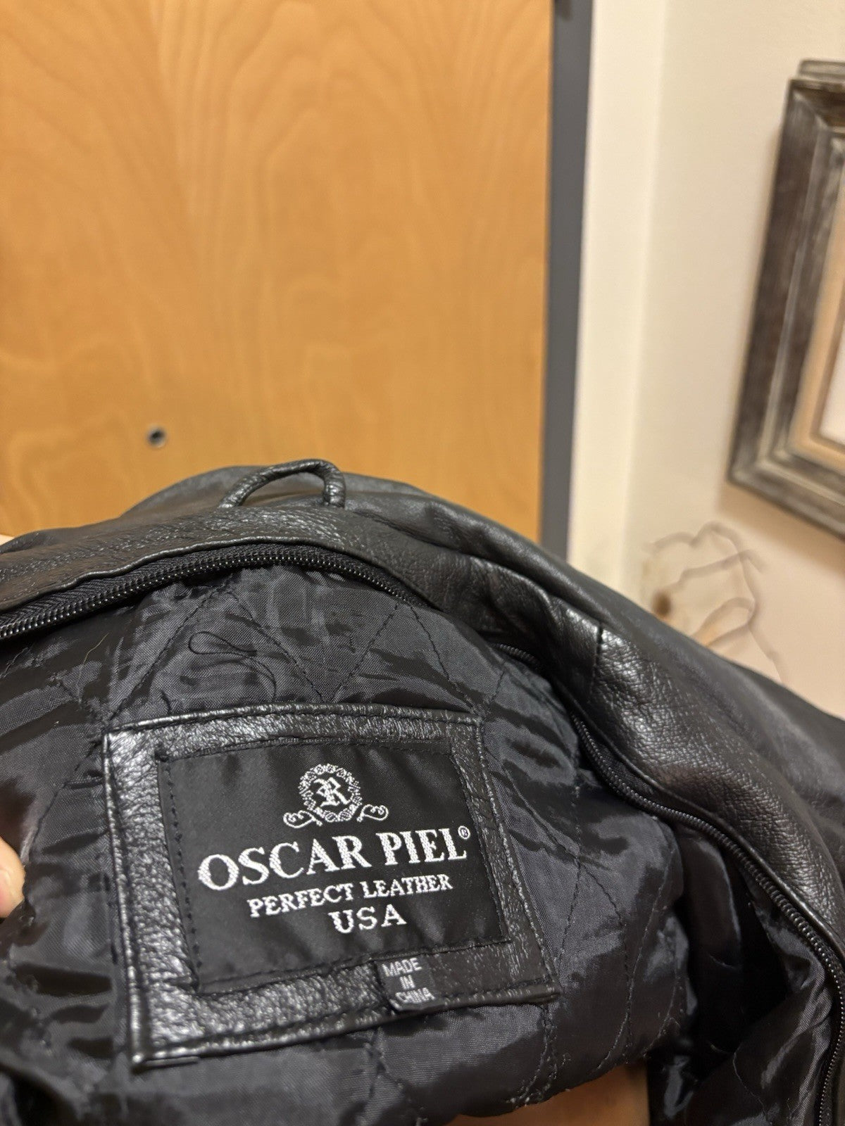 OSCAR PIEL 1980 Designer Leather Biker Bomber Jacket Vintage Eagle USA(org $350)