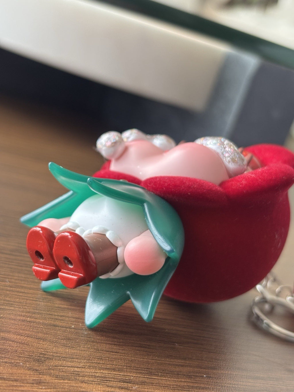 POP MART RARE Crybaby Classic Rose Crying For Love Bag Charm Keychain/ Red Heart
