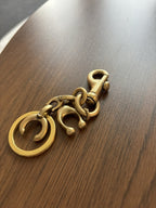 COACH Designer Signature C Bag Charm Gold Keychain Clip Logo Charm (org $175)