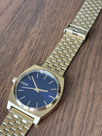 NIXON Time Teller Watch Blue Dial 37mm Gold Stainless Steel Mesh Band A045-1931