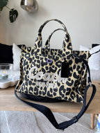 COACH Cargo Tote 26 Leopard Print Cotton Canvas Crossbody Bag CP769 (org $395)