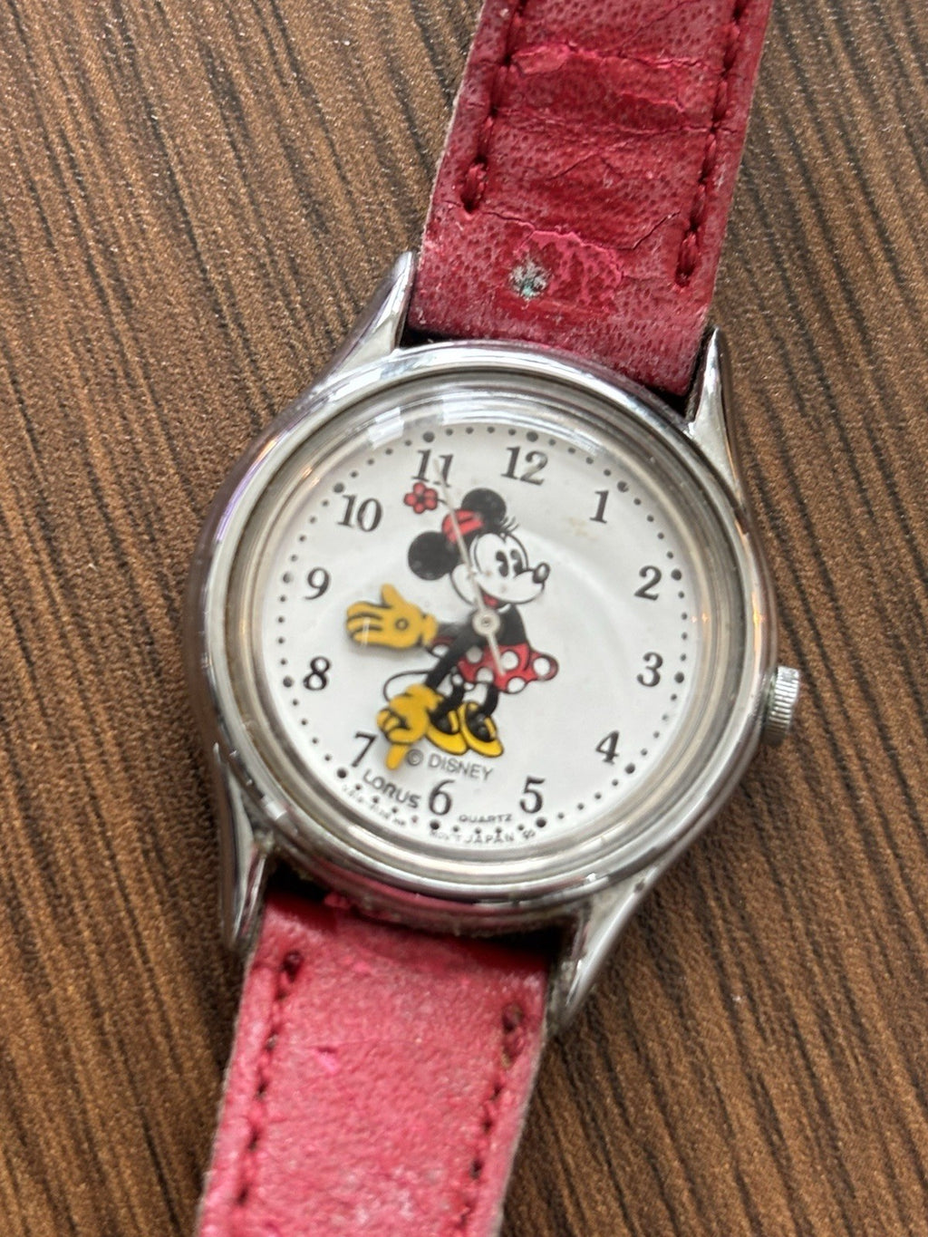 VINTAGE Disney Mickey Mouse Watch Lot (3) Ingersoll Mechanical Lorus Quartz Red