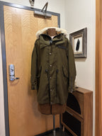 COACH Runway Shearling Lined Parka Jacket Coat Fur Hood Green/Olive (org $2650)