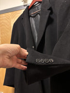 RALPH LAUREN Cashmere Wool Italy Long Button Trench Coat LRL Mens 46R (org $875)