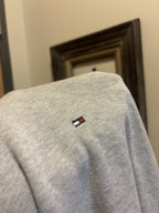 TOMMY HILFIGER Classic V-Neck Sweater Logo Pullover Gray Men Size L (org $75)