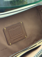 COACH Pebble Leather Charter Slim Crossbody Zip Bag Ivory/Cream Black (org $295)