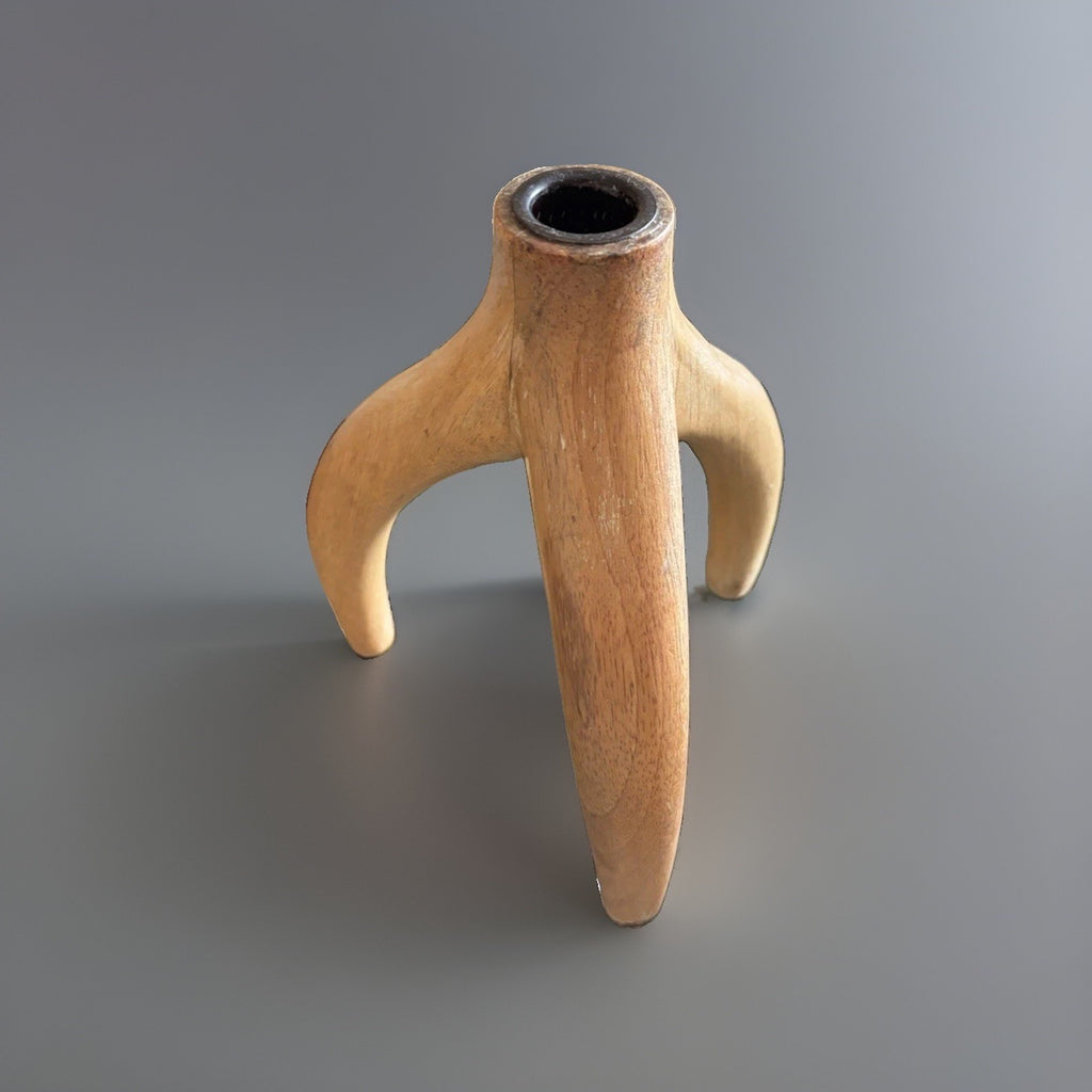 WEST ELM Carved Natural Light Wood Antler Candleholder Candle Stick 7.5” Tall
