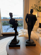 VINTAGE 1989 Austin Productions Statue Pair Alexsander Danel Art Deco Black- 31”