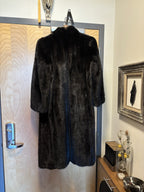 VINTAGE Mink Miller Brothers Baltimore Luxurious Long Brown Fur Coat Pockets (S)