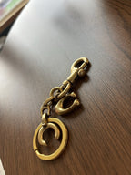 COACH Designer Signature C Bag Charm Gold Keychain Clip Logo Charm (org $175)