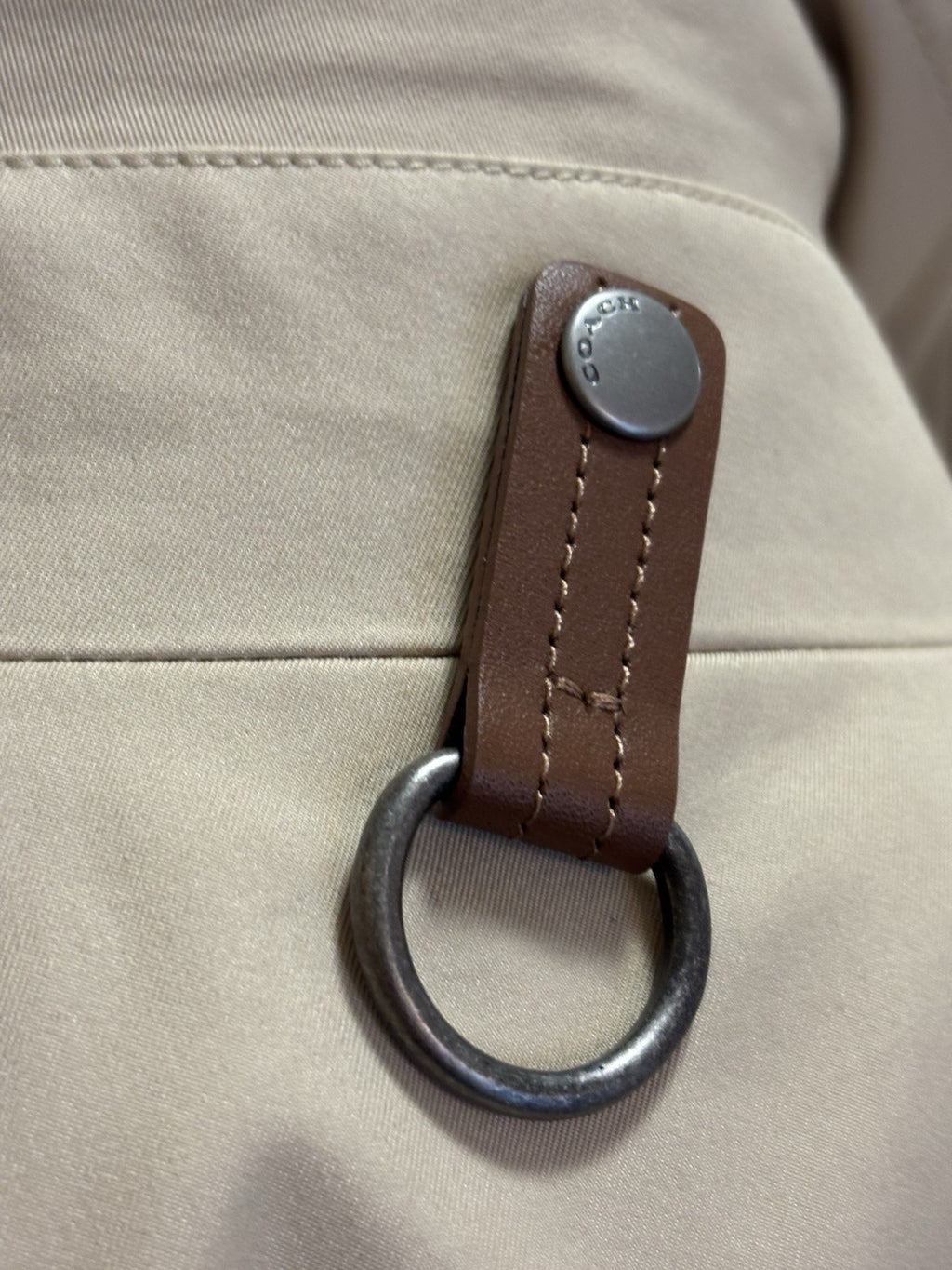 COACH Designer Trench Coat Jacket Leather Details Tan Khaki Brown (org $795)