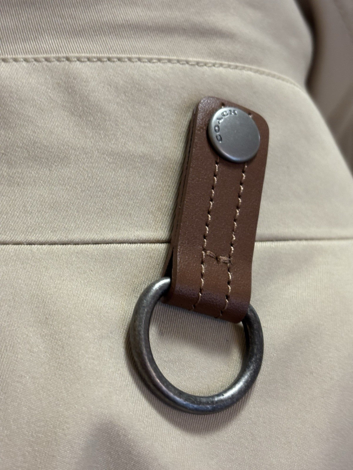 COACH Designer Trench Coat Jacket Leather Details Tan Khaki Brown (org $795)