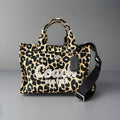 COACH Cargo Tote 26 Leopard Print Cotton Canvas Crossbody Bag CP769 (org $395)