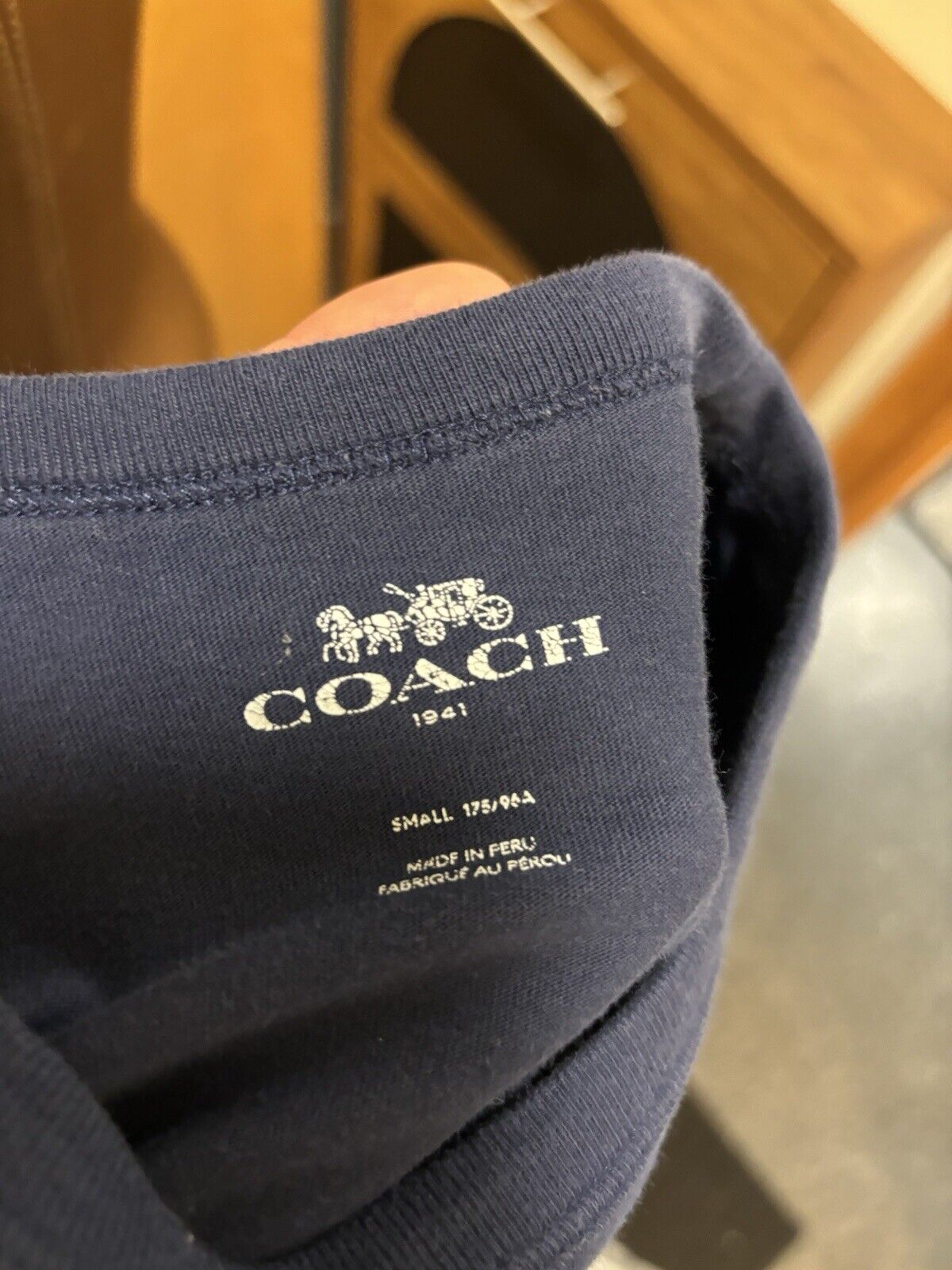 Cool COACH NY Essential Long Sleeve T-Shirt | Navy Blue Rexy Patch Size S ($125)